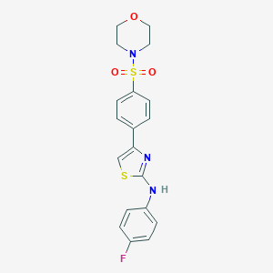 molecular formula C19H18FN3O3S2 B259046 N-(4-FLUOROPHENYL)-4-[4-(MORPHOLINE-4-SULFONYL)PHENYL]-1,3-THIAZOL-2-AMINE 