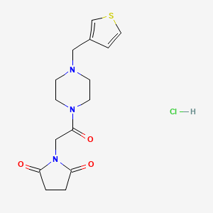 1-(2-Oxo-2-(4-(thiophen-3-ylmethyl)piperazin-1-yl)ethyl)pyrrolidine-2,5-dione hydrochloride