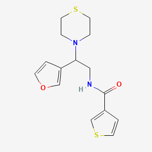 molecular formula C15H18N2O2S2 B2590481 N-(2-(furan-3-yl)-2-thiomorpholinoethyl)thiophene-3-carboxamide CAS No. 2034342-17-9