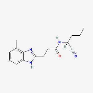 molecular formula C16H20N4O B2590484 N-(1-cyanobutyl)-3-(4-methyl-1H-1,3-benzodiazol-2-yl)propanamide CAS No. 1394679-84-5