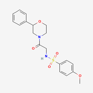 molecular formula C19H22N2O5S B2590489 4-methoxy-N-(2-oxo-2-(2-phenylmorpholino)ethyl)benzenesulfonamide CAS No. 954038-85-8