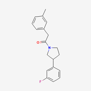molecular formula C19H20FNO B2590494 1-(3-(3-Fluorophenyl)pyrrolidin-1-yl)-2-(m-tolyl)ethanone CAS No. 2034468-02-3