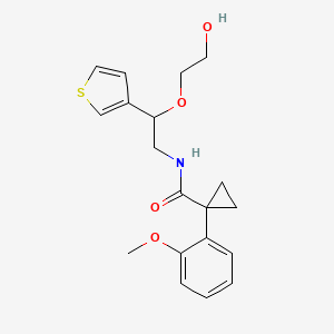 molecular formula C19H23NO4S B2590507 N-[2-(2-hydroxyethoxy)-2-(thiophen-3-yl)ethyl]-1-(2-methoxyphenyl)cyclopropane-1-carboxamide CAS No. 2097925-99-8