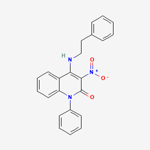 molecular formula C23H19N3O3 B2590531 3-nitro-4-(phenethylamino)-1-phenylquinolin-2(1H)-one CAS No. 423754-09-0