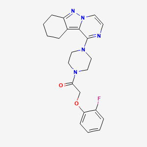 2-(2-Fluorophenoxy)-1-(4-(7,8,9,10-tetrahydropyrazino[1,2-b]indazol-1-yl)piperazin-1-yl)ethanone