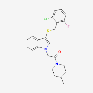 2-(3-((2-chloro-6-fluorobenzyl)thio)-1H-indol-1-yl)-1-(4-methylpiperidin-1-yl)ethanone