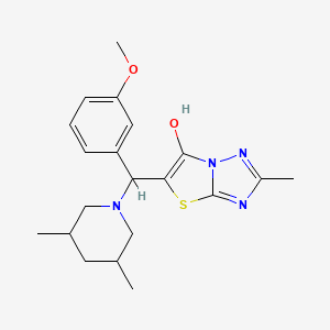 molecular formula C20H26N4O2S B2590542 5-((3,5-Dimethylpiperidin-1-yl)(3-methoxyphenyl)methyl)-2-methylthiazolo[3,2-b][1,2,4]triazol-6-ol CAS No. 1008208-90-9