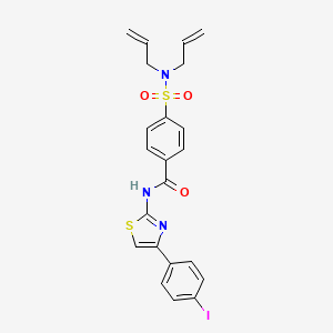 molecular formula C22H20IN3O3S2 B2590546 4-(N,N-diallylsulfamoyl)-N-(4-(4-iodophenyl)thiazol-2-yl)benzamide CAS No. 476642-84-9