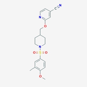 2-[[1-(4-Methoxy-3-methylphenyl)sulfonylpiperidin-4-yl]methoxy]pyridine-4-carbonitrile