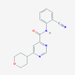 N-(2-Cyanophenyl)-6-(oxan-4-yl)pyrimidine-4-carboxamide