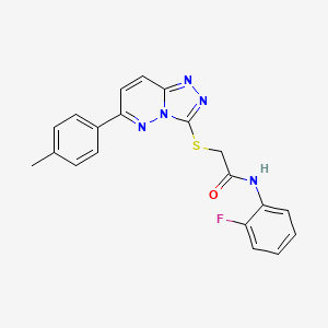 molecular formula C20H16FN5OS B2590557 N-(2-fluorophenyl)-2-((6-(p-tolyl)-[1,2,4]triazolo[4,3-b]pyridazin-3-yl)thio)acetamide CAS No. 894064-27-8