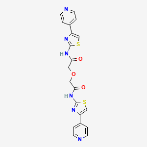 molecular formula C20H16N6O3S2 B2590563 N-[4-(pyridin-4-yl)-1,3-thiazol-2-yl]-2-({[4-(pyridin-4-yl)-1,3-thiazol-2-yl]carbamoyl}methoxy)acetamide CAS No. 476641-91-5