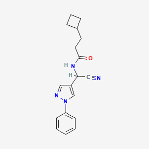 N-[cyano(1-phenyl-1H-pyrazol-4-yl)methyl]-3-cyclobutylpropanamide