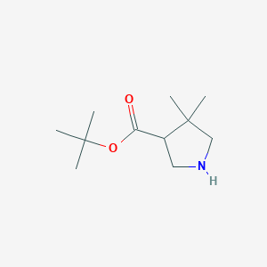 molecular formula C11H21NO2 B2590567 Tert-butyl 4,4-dimethylpyrrolidine-3-carboxylate CAS No. 2161928-00-1