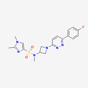 N-[1-[6-(4-Fluorophenyl)pyridazin-3-yl]azetidin-3-yl]-N,1,2-trimethylimidazole-4-sulfonamide