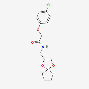 N-(1,4-dioxaspiro[4.4]nonan-2-ylmethyl)-2-(4-chlorophenoxy)acetamide