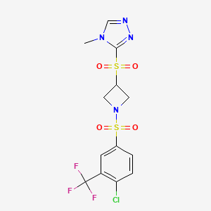 3-((1-((4-chloro-3-(trifluoromethyl)phenyl)sulfonyl)azetidin-3-yl)sulfonyl)-4-methyl-4H-1,2,4-triazole