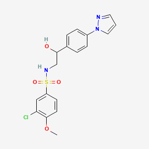3-Chloro-N-[2-hydroxy-2-(4-pyrazol-1-ylphenyl)ethyl]-4-methoxybenzenesulfonamide