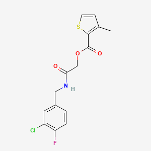 2-((3-Chloro-4-fluorobenzyl)amino)-2-oxoethyl 3-methylthiophene-2-carboxylate