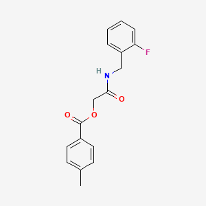 molecular formula C17H16FNO3 B2590594 2-((2-Fluorobenzyl)amino)-2-oxoethyl 4-methylbenzoate CAS No. 1291867-19-0
