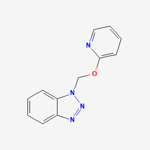 molecular formula C12H10N4O B2590595 1-[(Pyridin-2-yloxy)methyl]-1H-1,2,3-benzotriazole CAS No. 300683-44-7