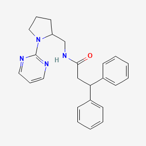 3,3-diphenyl-N-{[1-(pyrimidin-2-yl)pyrrolidin-2-yl]methyl}propanamide