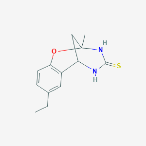 8-ethyl-2-methyl-5,6-dihydro-2H-2,6-methanobenzo[g][1,3,5]oxadiazocine-4(3H)-thione