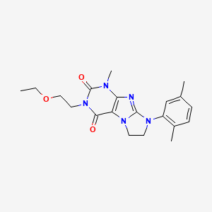 molecular formula C20H25N5O3 B2590603 6-(2,5-Dimethylphenyl)-2-(2-ethoxyethyl)-4-methyl-7,8-dihydropurino[7,8-a]imidazole-1,3-dione CAS No. 915934-03-1