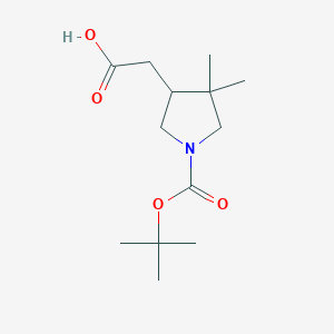2-[4,4-Dimethyl-1-[(2-methylpropan-2-yl)oxycarbonyl]pyrrolidin-3-yl]acetic acid
