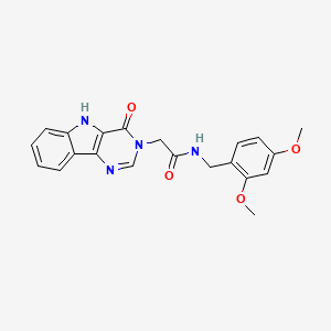 molecular formula C21H20N4O4 B2590610 N-[(2,4-dimethoxyphenyl)methyl]-2-{4-oxo-3H,4H,5H-pyrimido[5,4-b]indol-3-yl}acetamide CAS No. 1207056-64-1