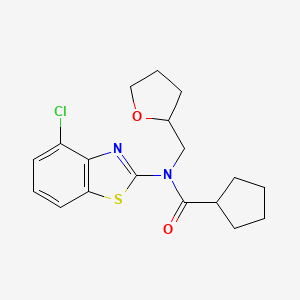 N-(4-chlorobenzo[d]thiazol-2-yl)-N-((tetrahydrofuran-2-yl)methyl)cyclopentanecarboxamide