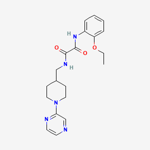 molecular formula C20H25N5O3 B2590614 N'-(2-ethoxyphenyl)-N-{[1-(pyrazin-2-yl)piperidin-4-yl]methyl}ethanediamide CAS No. 1396575-95-3