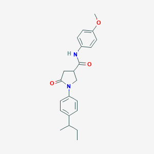 molecular formula C22H26N2O3 B259062 1-[4-(butan-2-yl)phenyl]-N-(4-methoxyphenyl)-5-oxopyrrolidine-3-carboxamide 