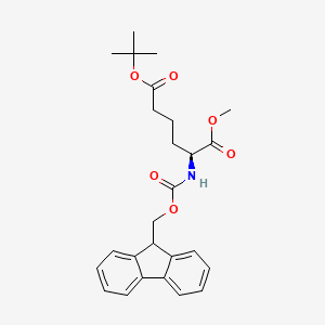 molecular formula C26H31NO6 B2590623 6-Tert-butyl 1-methyl (2S)-2-{[(9H-fluoren-9-ylmethoxy)carbonyl]amino}hexanedioate CAS No. 1820574-99-9
