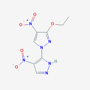 molecular formula C8H8N6O5 B2590624 3-Ethoxy-4,4'-dinitro-1'H-1,3'-bipyrazole CAS No. 1855889-90-5