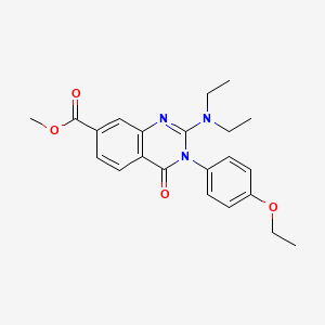 molecular formula C22H25N3O4 B2590625 Methyl 2-(diethylamino)-3-(4-ethoxyphenyl)-4-oxo-3,4-dihydroquinazoline-7-carboxylate CAS No. 1251691-77-6