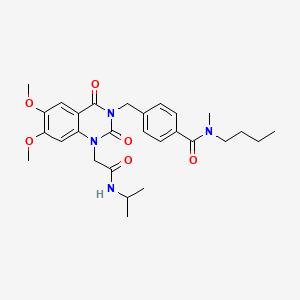 N-butyl-4-((1-(2-(isopropylamino)-2-oxoethyl)-6,7-dimethoxy-2,4-dioxo-1,2-dihydroquinazolin-3(4H)-yl)methyl)-N-methylbenzamide