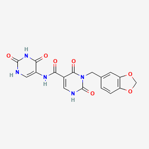 3-(benzo[d][1,3]dioxol-5-ylmethyl)-N-(2,4-dioxo-1,2,3,4-tetrahydropyrimidin-5-yl)-2,4-dioxo-1,2,3,4-tetrahydropyrimidine-5-carboxamide
