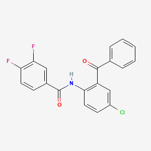 molecular formula C20H12ClF2NO2 B2590631 N-(2-benzoyl-4-chlorophenyl)-3,4-difluorobenzamide CAS No. 312923-12-9; 868066-91-5