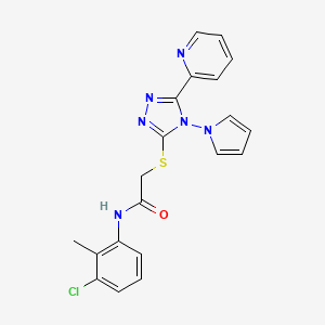 N-(3-chloro-2-methylphenyl)-2-{[5-(pyridin-2-yl)-4-(1H-pyrrol-1-yl)-4H-1,2,4-triazol-3-yl]sulfanyl}acetamide