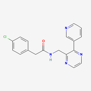 2-(4-chlorophenyl)-N-((3-(pyridin-3-yl)pyrazin-2-yl)methyl)acetamide