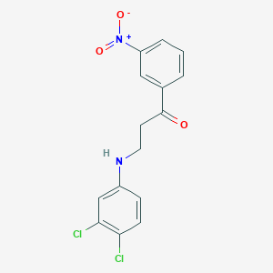 molecular formula C15H12Cl2N2O3 B2590644 3-(3,4-Dichloroanilino)-1-(3-nitrophenyl)-1-propanone CAS No. 882748-79-0