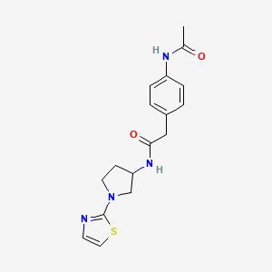 2-(4-acetamidophenyl)-N-(1-(thiazol-2-yl)pyrrolidin-3-yl)acetamide