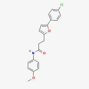molecular formula C20H18ClNO3 B2590652 3-[5-(4-chlorophenyl)furan-2-yl]-N-(4-methoxyphenyl)propanamide CAS No. 941947-92-8