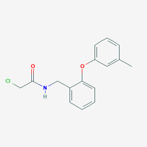 molecular formula C16H16ClNO2 B2590657 2-Chloro-N-[[2-(3-methylphenoxy)phenyl]methyl]acetamide CAS No. 2411248-71-8