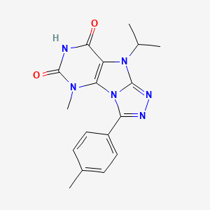 molecular formula C17H18N6O2 B2590659 9-isopropyl-5-methyl-3-(p-tolyl)-5H-[1,2,4]triazolo[4,3-e]purine-6,8(7H,9H)-dione CAS No. 921877-69-2