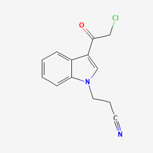 molecular formula C13H11ClN2O B2590660 3-[3-(chloroacetyl)-1H-indol-1-yl]propanenitrile CAS No. 790725-71-2