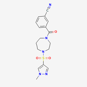 3-(4-((1-methyl-1H-pyrazol-4-yl)sulfonyl)-1,4-diazepane-1-carbonyl)benzonitrile