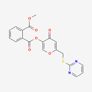 methyl (4-oxo-6-((pyrimidin-2-ylthio)methyl)-4H-pyran-3-yl) phthalate