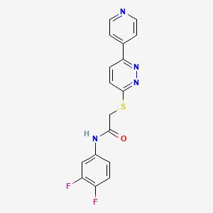 molecular formula C17H12F2N4OS B2590682 N-(3,4-difluorophenyl)-2-{[6-(pyridin-4-yl)pyridazin-3-yl]sulfanyl}acetamide CAS No. 872987-75-2